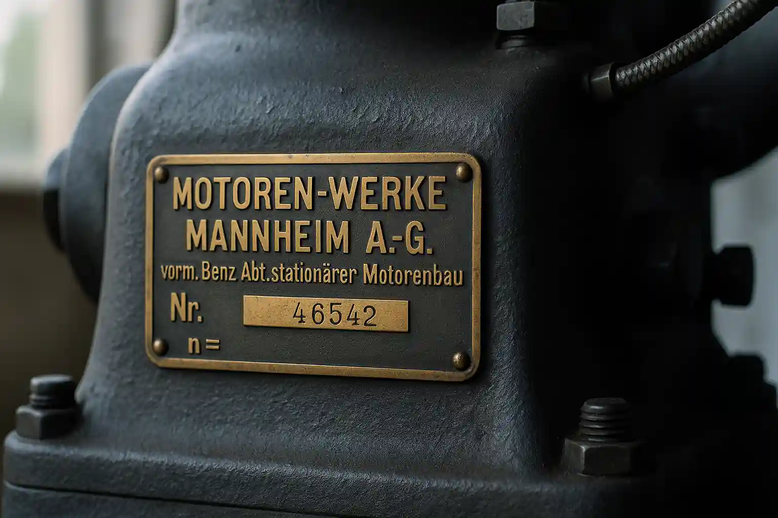 Typenschild für historische Motoren